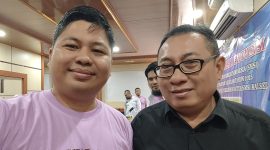 Akram Sadli bersama Ketua Umum SMSI Pusat Firdaus di Balai Kota Banjarmasin, Sabtu (13/9/2025)